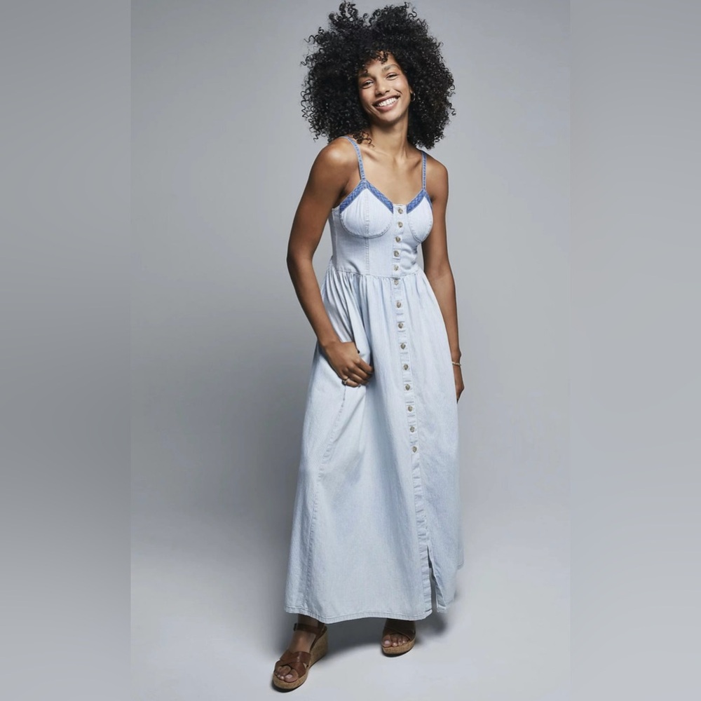 Lee Denim Corset Maxi Dress